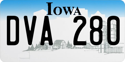 IA license plate DVA280