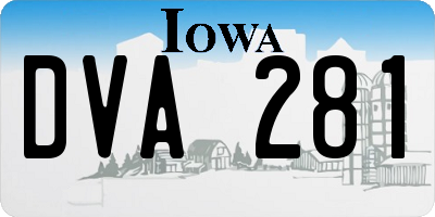 IA license plate DVA281