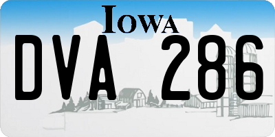 IA license plate DVA286