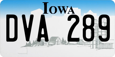 IA license plate DVA289