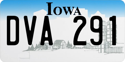 IA license plate DVA291