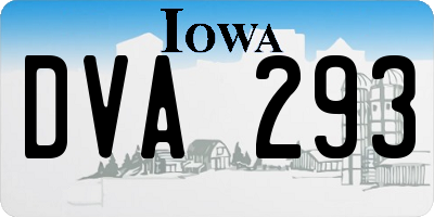 IA license plate DVA293