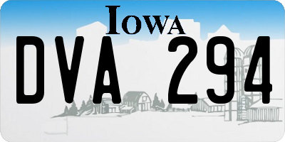 IA license plate DVA294