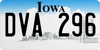 IA license plate DVA296