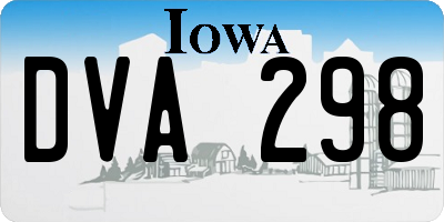 IA license plate DVA298