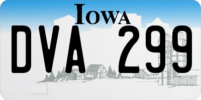 IA license plate DVA299