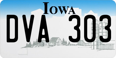 IA license plate DVA303