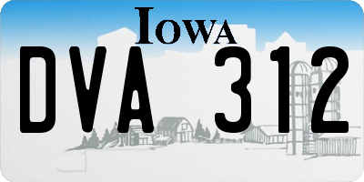 IA license plate DVA312