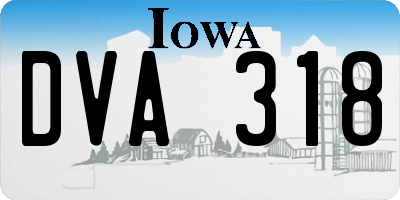 IA license plate DVA318