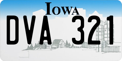IA license plate DVA321