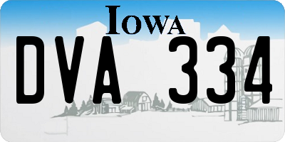 IA license plate DVA334