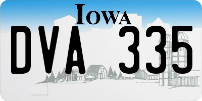 IA license plate DVA335