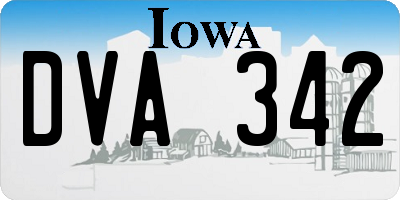 IA license plate DVA342