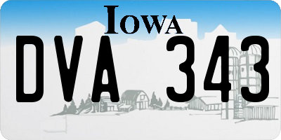 IA license plate DVA343
