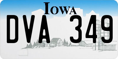 IA license plate DVA349