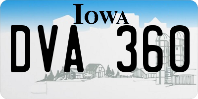 IA license plate DVA360