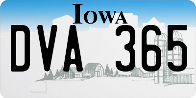 IA license plate DVA365
