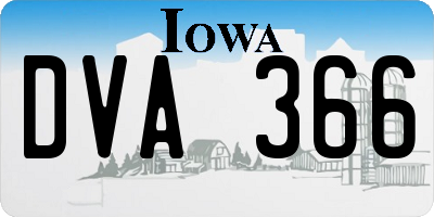 IA license plate DVA366