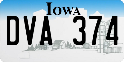 IA license plate DVA374