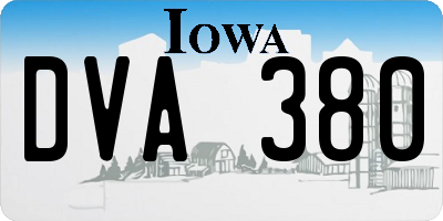 IA license plate DVA380
