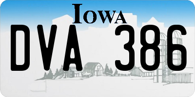 IA license plate DVA386