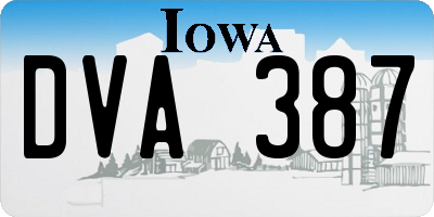 IA license plate DVA387