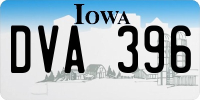IA license plate DVA396