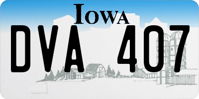 IA license plate DVA407
