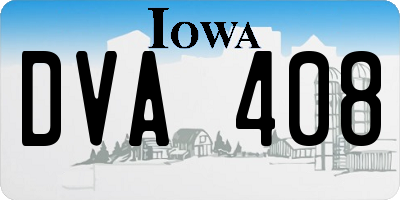 IA license plate DVA408