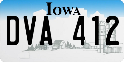 IA license plate DVA412