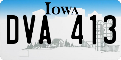 IA license plate DVA413