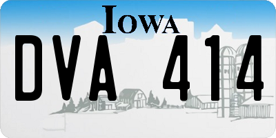 IA license plate DVA414