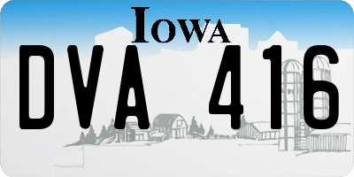 IA license plate DVA416