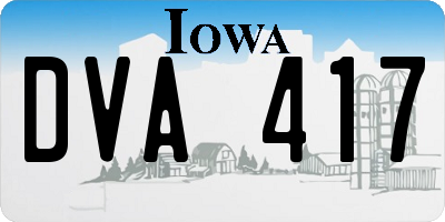IA license plate DVA417