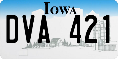 IA license plate DVA421