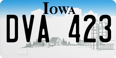 IA license plate DVA423