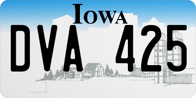 IA license plate DVA425