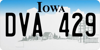 IA license plate DVA429