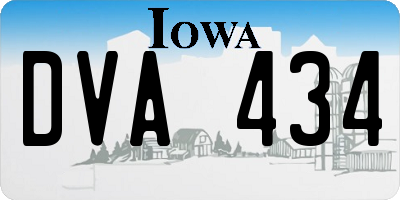 IA license plate DVA434