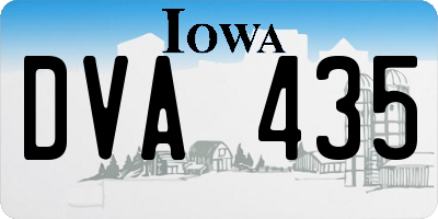 IA license plate DVA435