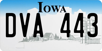 IA license plate DVA443