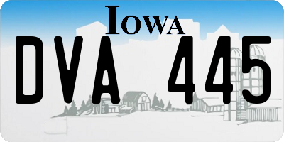 IA license plate DVA445