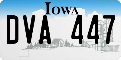 IA license plate DVA447