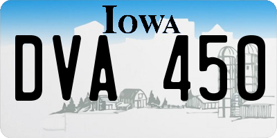 IA license plate DVA450
