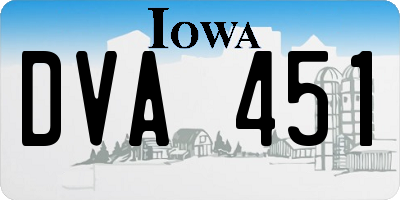 IA license plate DVA451