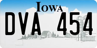 IA license plate DVA454