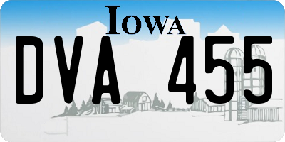 IA license plate DVA455