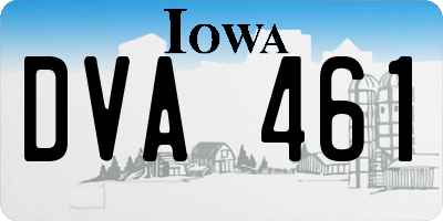 IA license plate DVA461