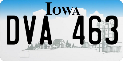 IA license plate DVA463