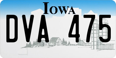 IA license plate DVA475